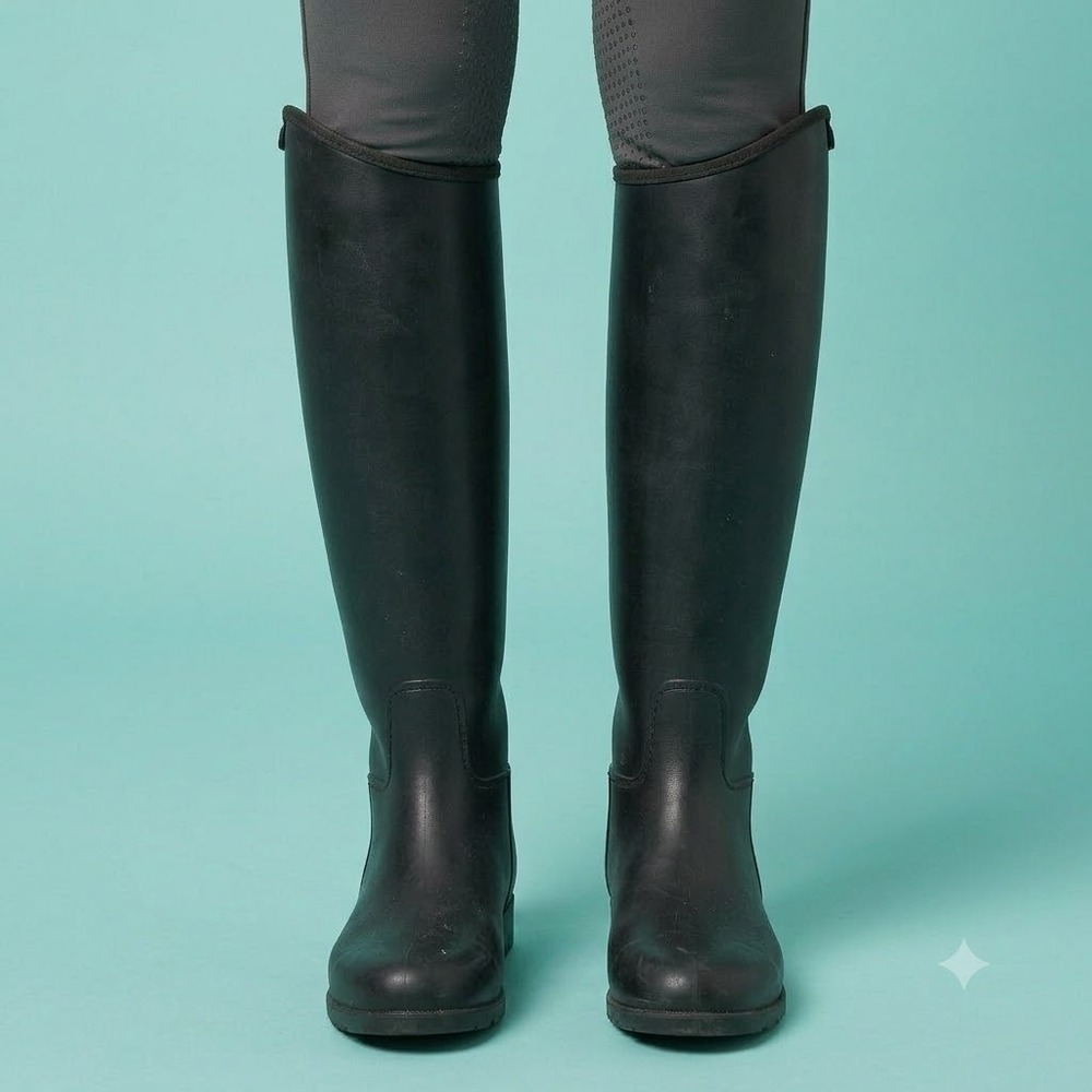 Dublin Tall Rain Boots Womens EU 34 US 3 Black Waterproof Riding Style